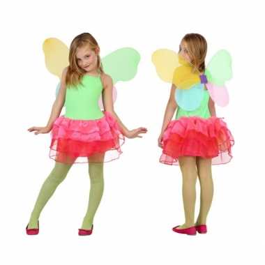 Vlinder verkleedkleding kind groen/rood